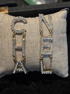 Gold Silver Rhinestones Long Earrings